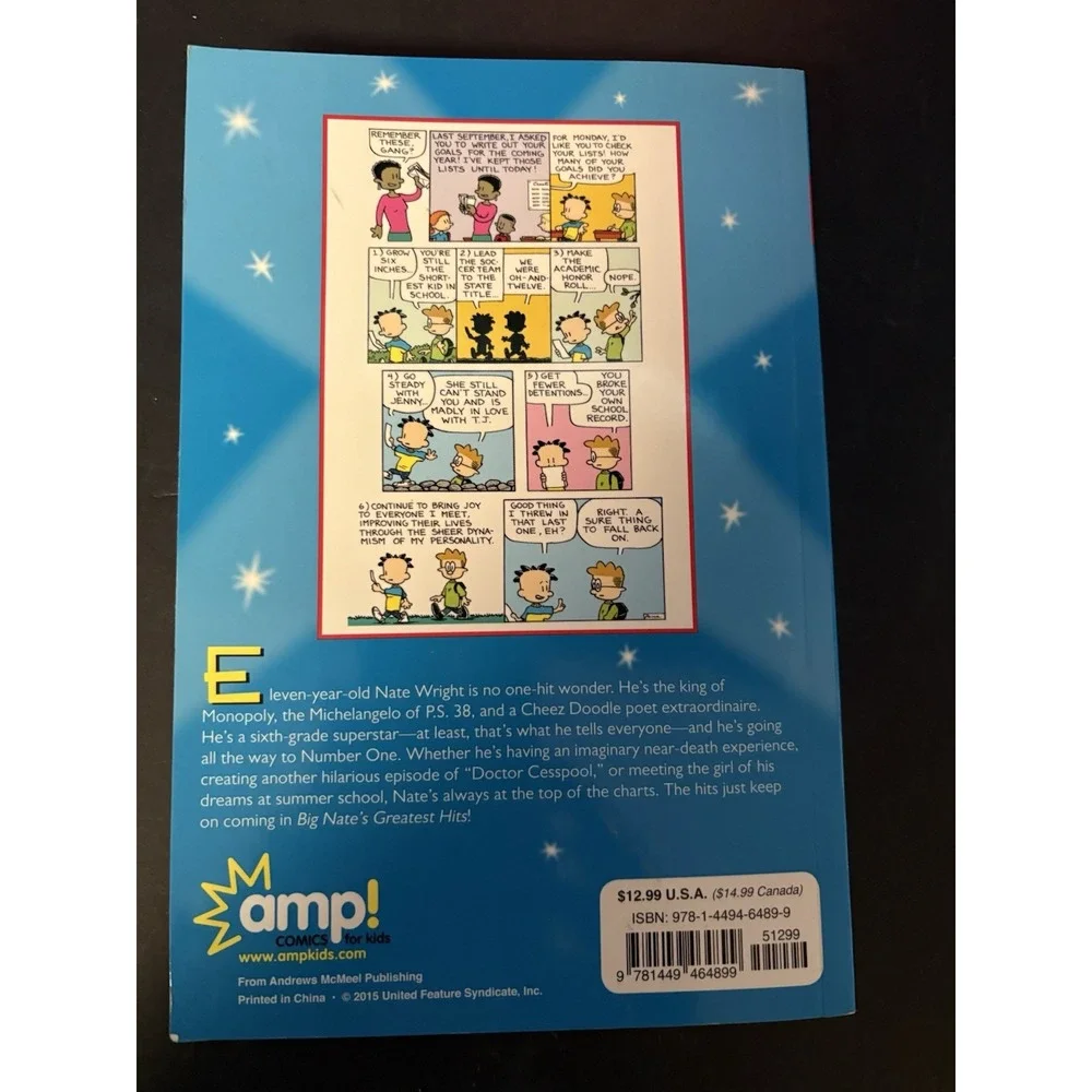 BIG NATE Book Lot of 5 by Lincoln Peirce – Funny Comic Series‎ – Scholastic Kids